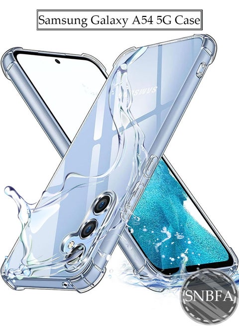 Case Cover Compatible with Samsung Galaxy A54 5G, [Sweat-Proof] [Fingerprint-Proof] Shockproof Protective Phone Case for Samsung Galaxy A54 5G, Clear Cover