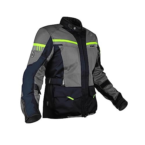 Rynox Unisex Adult Stealth Air Pro Standard Length Jacket - Mesh Motorcycle Touring Jacket With Impact Protection And Abrasion Resistance - Blue Hi-Viz Green, Small - Image 1