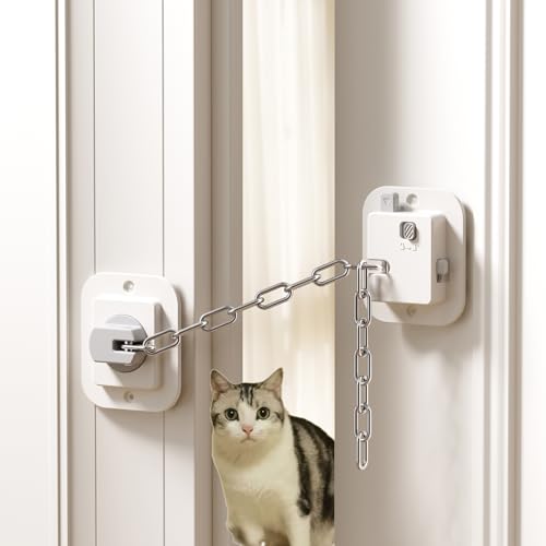 YEYA Cat Door Latch & Stopper-Adjustable Strap, 2-Pack Door Holder & Prop to Keep Door Open for Cats, No Tools Required - Image 1