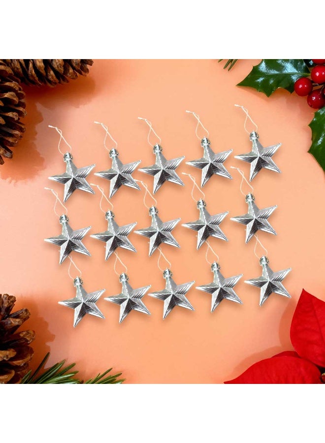 Christmas Star Decoration Silver 6 cm - Image 1