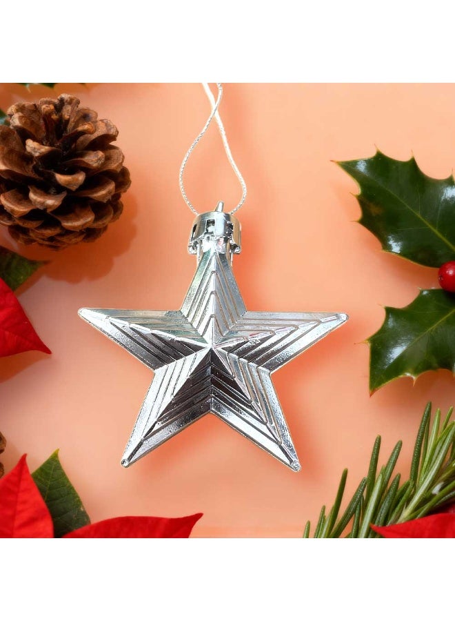 Christmas Star Decoration Silver 6 cm - Image 2