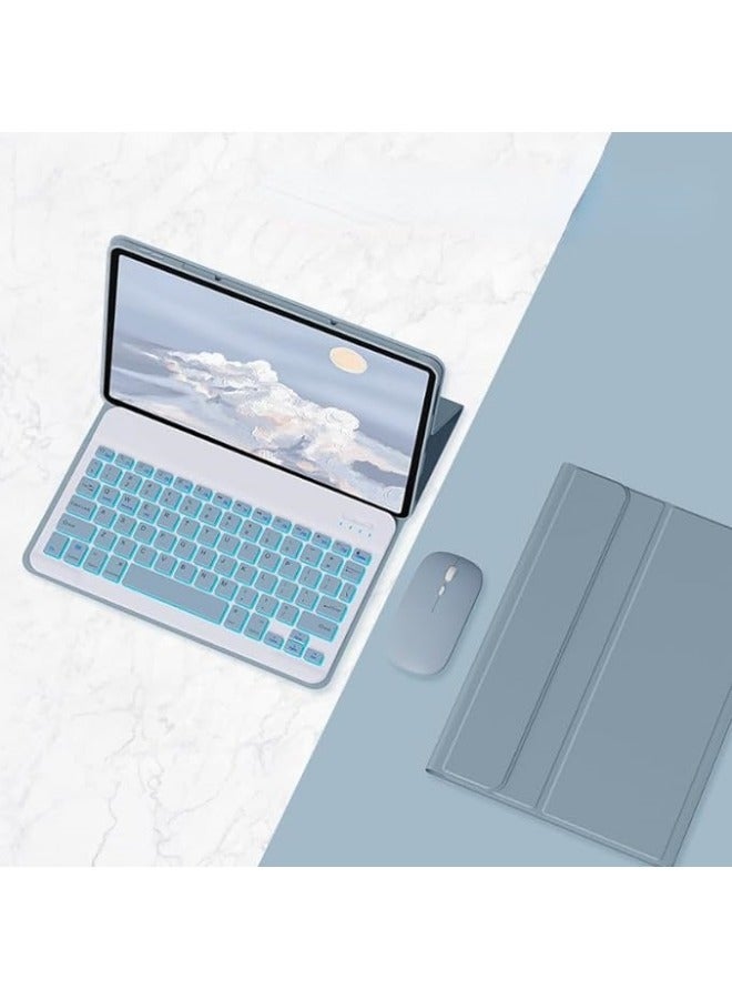 Arabic and English Keyboard Case Compatible with Xiaomi 6/6pro 11 inch Tablet, Detachable Wireless Leather Smart Cover Mouse For - Image 3