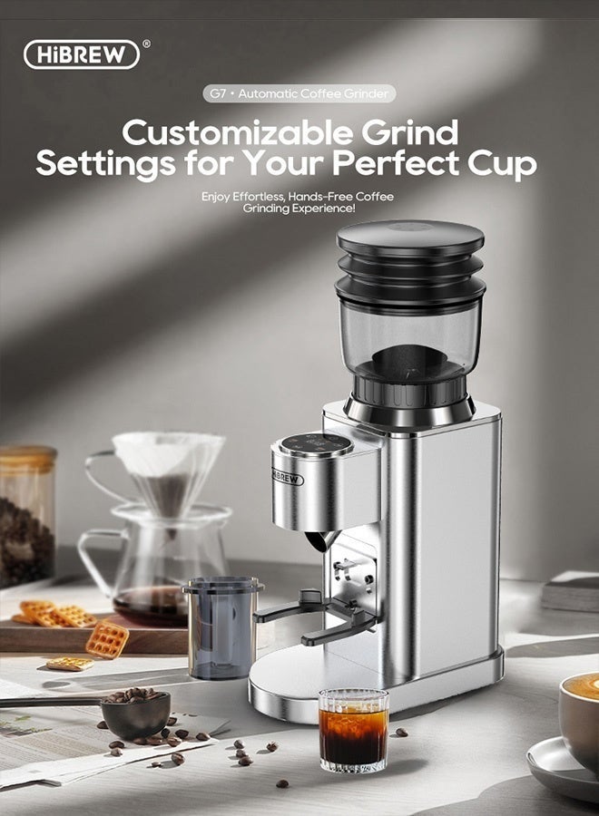 HiBREW Automatic Burr Mill Electric Coffee Grinder with 48 Gears for Espresso American Coffee Pour Over Visual Bean Storage G7 - Image 4