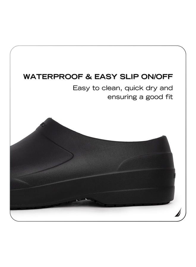 NAUTICA Women Men Work Clogs Slides Slip Resistant Quick Drying Kitchen Shoes Cushioned Sandals with Arch Support-Rayner-Black-Size 9 - Image 5