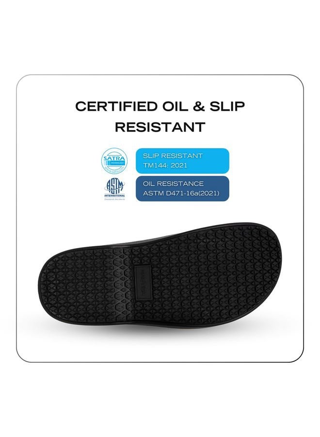 NAUTICA Women Men Work Clogs Slides Slip Resistant Quick Drying Kitchen Shoes Cushioned Sandals with Arch Support-Rayner-Black-Size 9 - Image 2