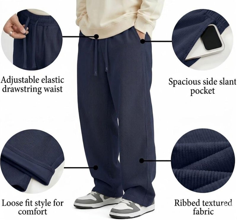 SMOWKLY Men's Premium Cotton Blend Relaxed Fit Stretchable & Comfortable Sweatpant Trouser | Flexible Elastic Waist with Drawstring Lower for man |Pant for Causal & Formal Wear |Gym Joggers - Image 4