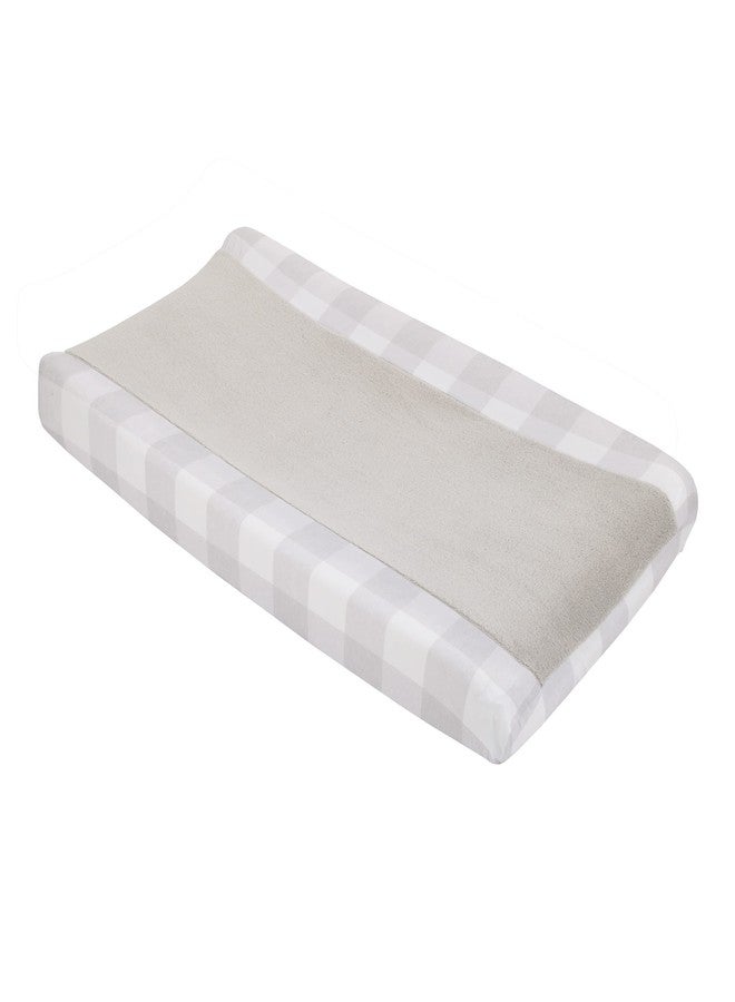 NoJo Rustic Farmhouse Super Soft Gray and White Buffalo Check Changing Pad Cover - Image 1