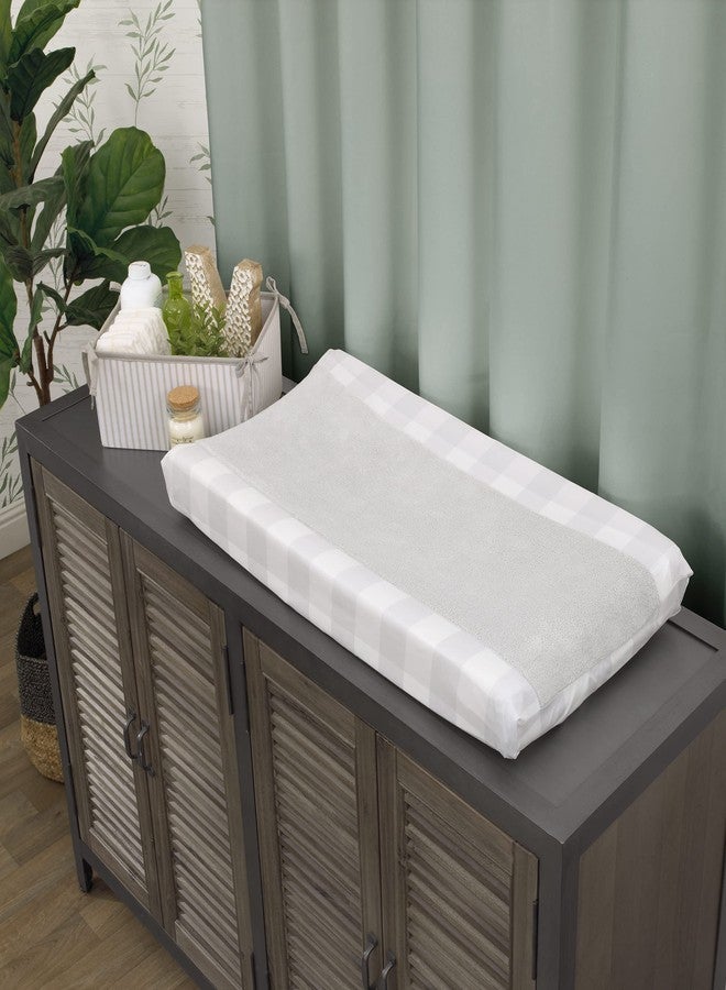 NoJo Rustic Farmhouse Super Soft Gray and White Buffalo Check Changing Pad Cover - Image 2