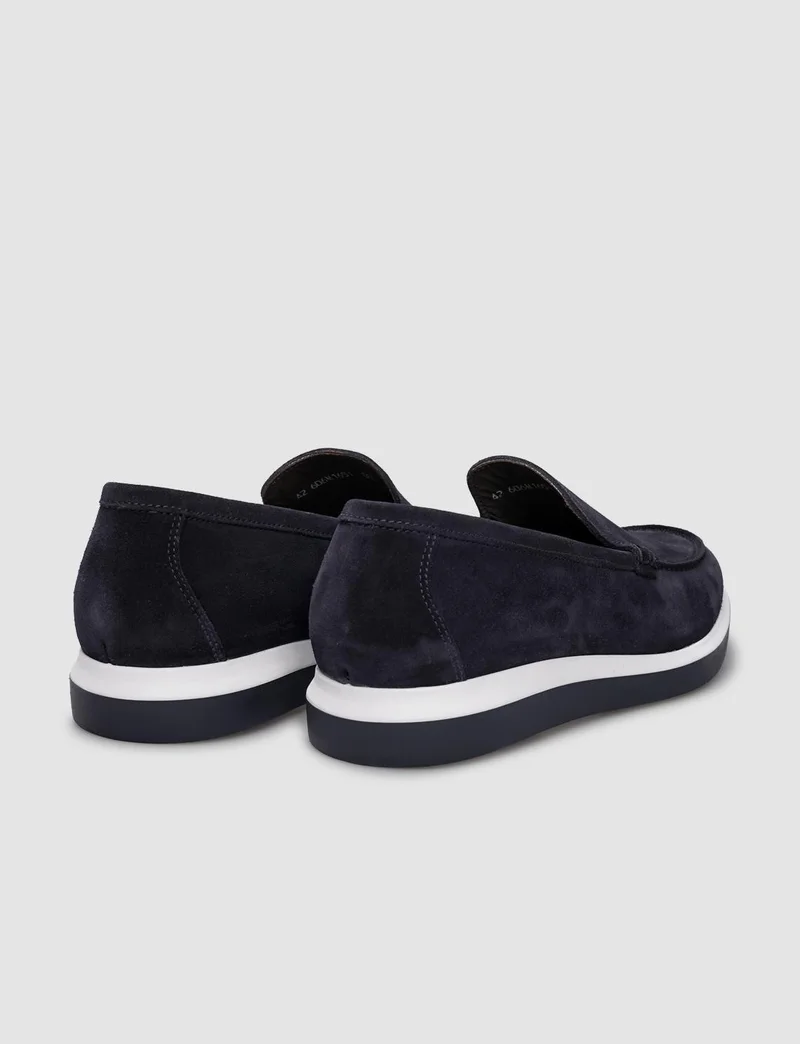 كاباني Genuine Leather Navy Blue Suede Men's Casual Shoes