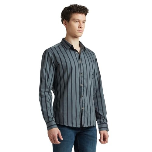Pepe Jeans Grey Stripes Full Sleeved Shirt - Image 4