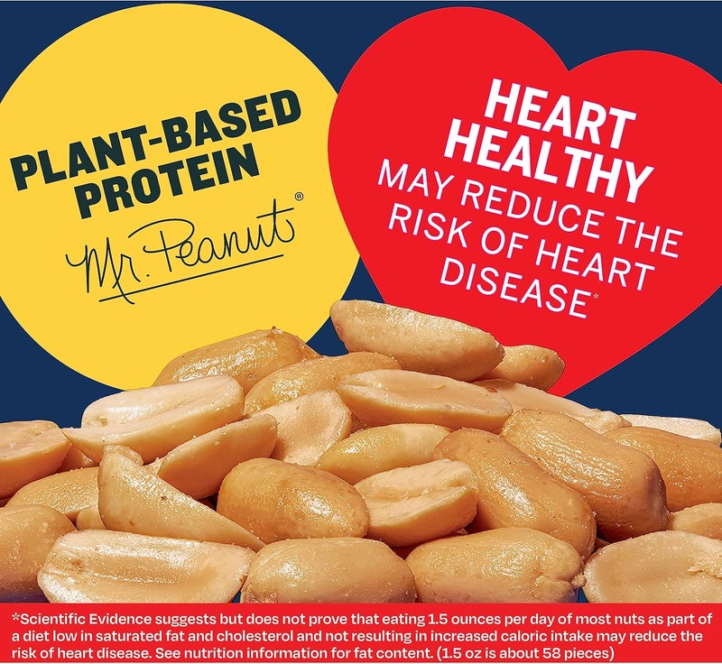 PLANTERS Salted Cocktail Peanuts - 16 Oz Jar (Pack of 6) - Plant-Based Protein Snack - Image 4