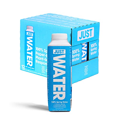 JUST Water Premium Pure Still Spring Water in an EcoFriendly BPA Free PlantBased Bottle  Naturally Alkaline High 80 pH  Fully Recyclable Boxed Carton 169 Fl Oz Pack of 12 - Image 1
