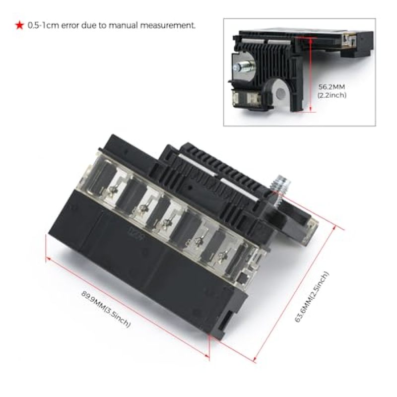 Positive Battery Fuse Terminal: 6-Pole 250A/100A/80A Black ABS & Aluminum-Antimony Alloy - Precise Direct Fit For Nissan And Infiniti Vehicles, Reliable Circuit Protection Fusible Link For Automotive - Image 2