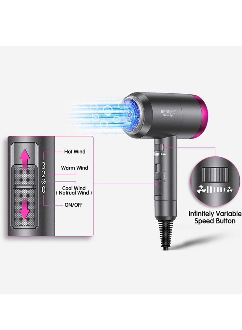 ريبنيو مجفف الشعر بقوة 1800 واط من ريبون RE - 2068 اسود وزهري - Image 3