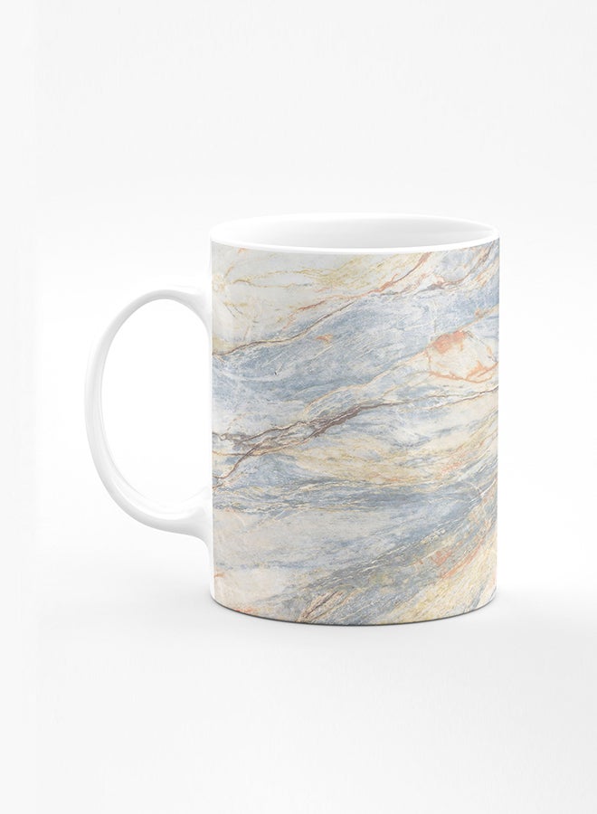 Stylizedd Designer Printed Coffee Mug with Heavy Duty Handle 11oz Ceramic Personalised Gift Mugs Cup [Microwave Safe & Dishwasher Proof] - Marble Print Grey Classic - Image 1