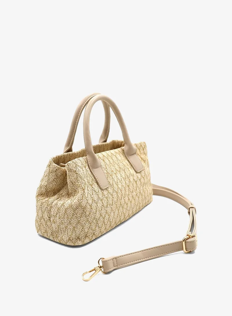 مارينا جالانتي Marina Galanti Atzara Woven East West Handbag - Beige