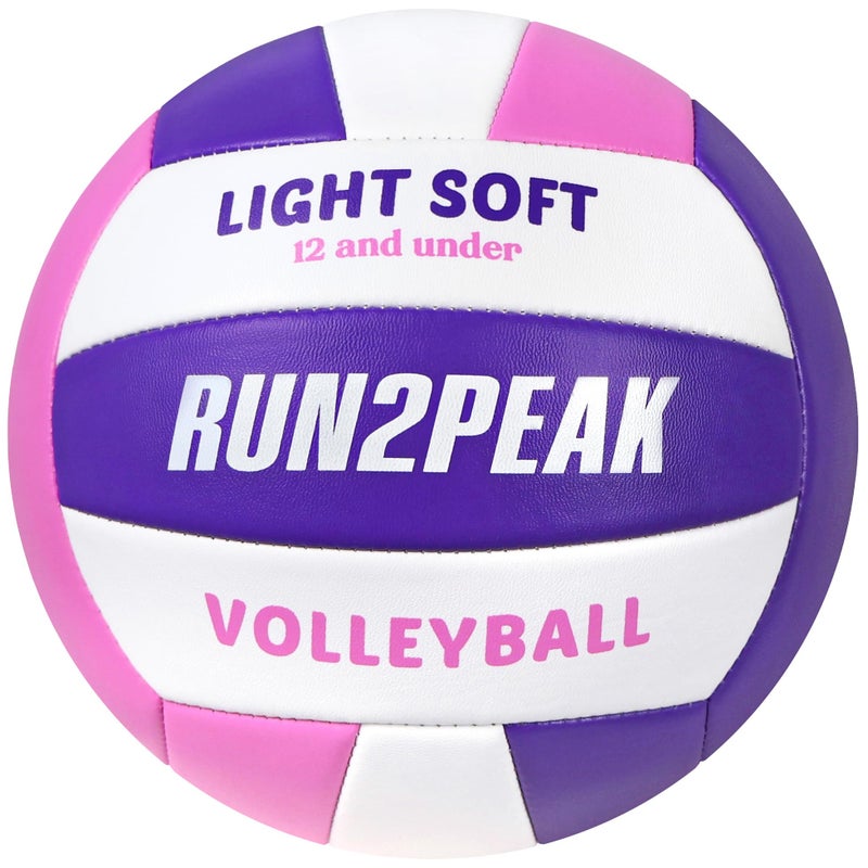 RUN2PEAK Light Soft Volleyball Light Volleyball Designed for Beginners Kids Youth Teen Lightweight Volleyballs for Indoor Outdoor Beach Backyard Official Size 5 Training Volley Ball - Image 2