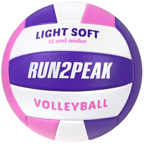 RUN2PEAK Light Soft Volleyball Light Volleyball Designed for Beginners Kids Youth Teen Lightweight Volleyballs for Indoor Outdoor Beach Backyard Official Size 5 Training Volley Ball - Image 1