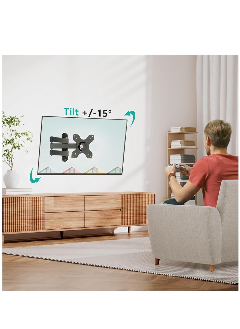 ELTRAZONE TV Wall Mount Articulating LCD Monitor Full Motion 14" Extension Arm Tilt Swivel for Most 13" 15" 17" 19" 20" 22" 23" 24" 26" 27" 30" LED TV Flat Panel Screen with VESA 100x100,75x75 1330LM - Image 2