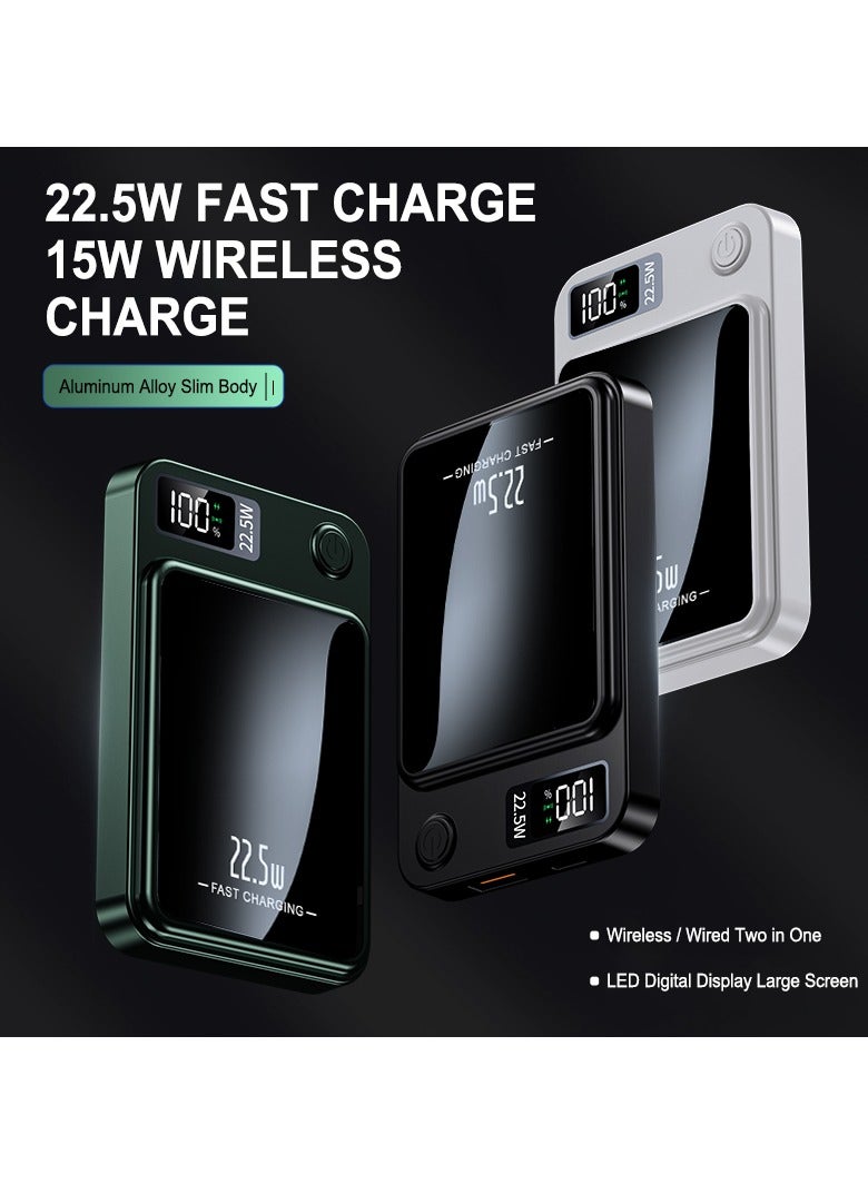 CREATIVE LIFE Fast Charging 22.5W Output Magnetic Wireless Power Bank 10000mAh Safe Battery Pack For iPhone 15 14 13 Pro Samsung S22 and all Phone Colour Green - Image 5