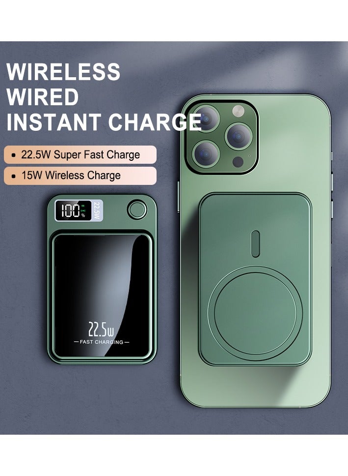CREATIVE LIFE Fast Charging 22.5W Output Magnetic Wireless Power Bank 10000mAh Safe Battery Pack For iPhone 15 14 13 Pro Samsung S22 and all Phone Colour Green - Image 4