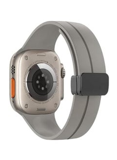 TenTech Silicone Magnetic Sports Band for Apple Watch Ultra/Ultra 2, Size 49mm 45mm 44mm 42, Soft Band for iWatch Series 9/8/7/6/5/4/3/2/1/SE - Dark gray