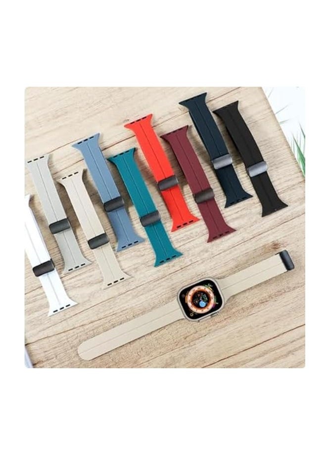 ten.tech - TenTech Silicone Magnetic Sports Band for Apple Watch Ultra/Ultra 2, Size 49mm 45mm 44mm 42, Soft Band for iWatch Series 9/8/7/6/5/4/3/2/1/SE - Dark gray - Image 1