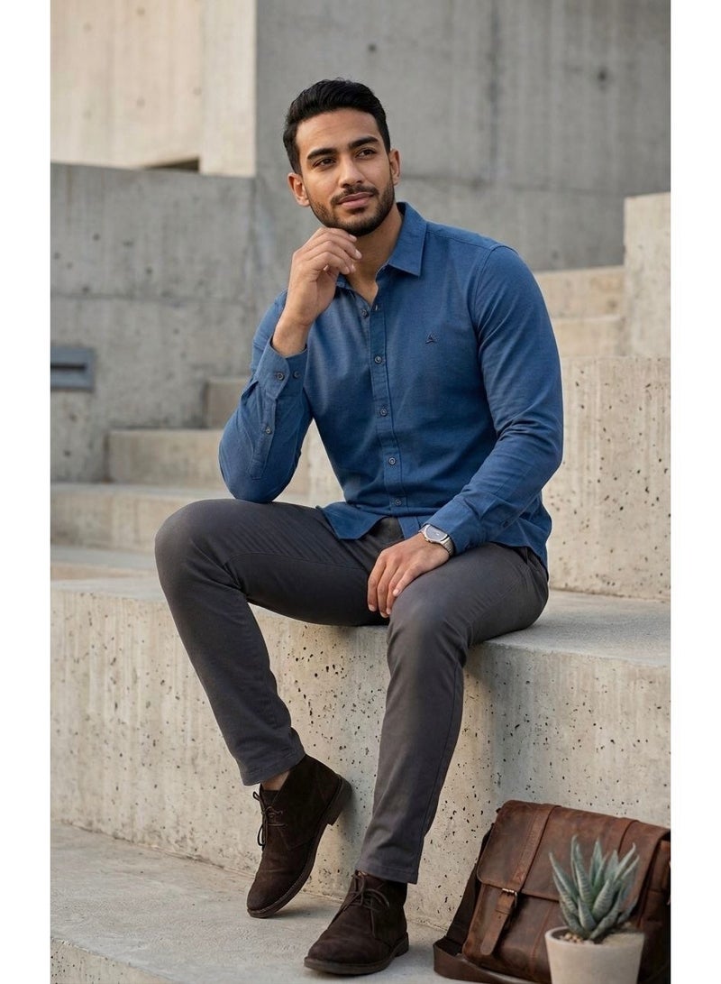 Hikes Men’s Premium Cotton Shirt – Soft Breathable Fabric, Classic Slim Fit Casual & Formal Wear - Image 4
