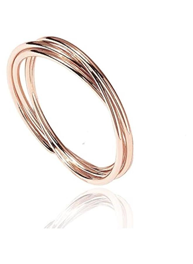 PAVOI 14K Plated Interlocked Rolling Anxiety Fidget Ring for Women and Men - Stacking Gold Ring - Image 1