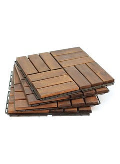 HOME TASTE Hometaste Wooden Decking Tiles Hardwood Wood Flooring Deck Patio Outdoor Garden Floor Interlocking Balcony Roof Terrace Office Tile Waterproof Balcony Flooring (Style_4) 