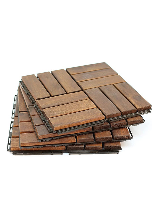 HOME TASTE Hometaste Wooden Decking Tiles Hardwood Wood Flooring Deck Patio Outdoor Garden Floor Interlocking Balcony Roof Terrace Office Tile Waterproof Balcony Flooring (Style_4) 