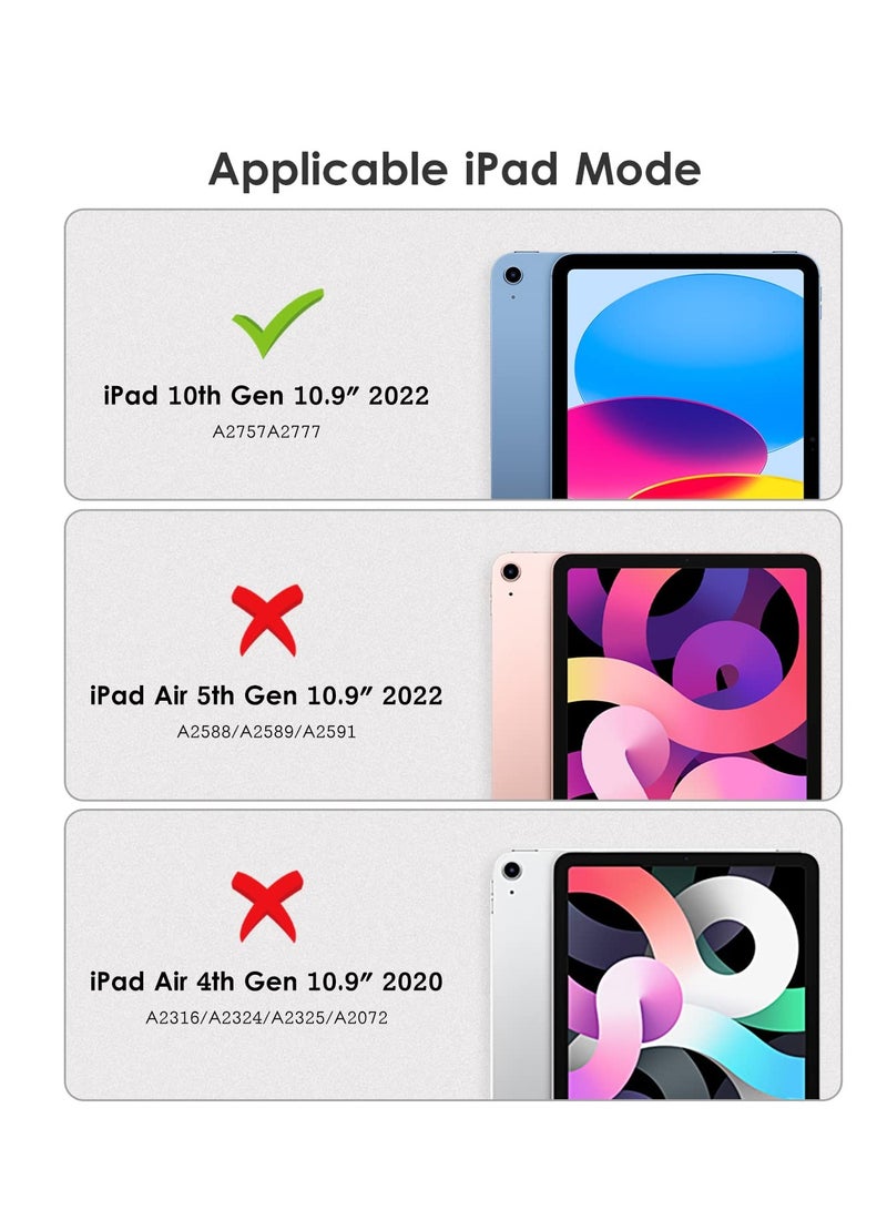 سابويل غطاء حماية ايباد الجيل 10 من سابويل 2022، 10.9 انش، بخلفية شفافة وسوداء، مقاوم للصدمات من البولي يوريثين الحراري [مع حامل قلم مدمج، يدعم النوم/الاستيقاظ التلقائي] - لون اسود - Image 2