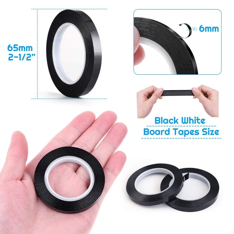 Audab 6 Rolls 1/4 Pinstripe Tape Vinyl Chart /White Board Tape Lines Dry Erase Whiteboard Thin Tape Pinstriping Graphic Grid Marking Tape - Image 3