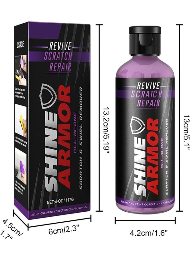 Shine Armor Revive Car Scratch Remover & Swirl Repair Polishing Agent with Sponge, 4 oz - Image 1