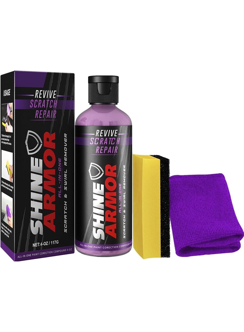 Shine Armor Revive Car Scratch Remover & Swirl Repair Polishing Agent with Sponge, 4 oz - Image 2