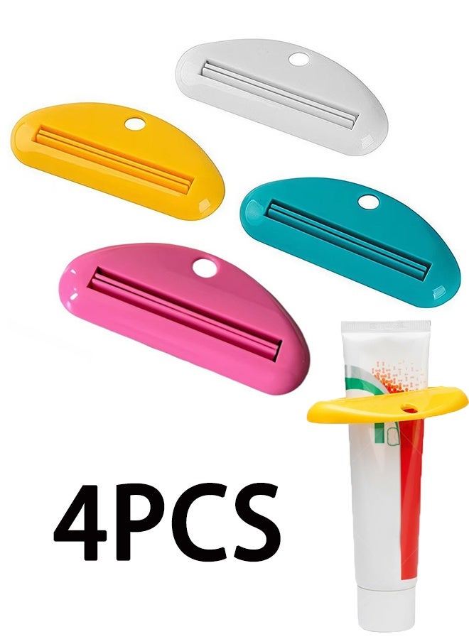 4 Pieces Toothpaste Tube Squeezer Dispenser Tool Toothpaste Rollers Clips for Hand Cream, Paint Tubes, Cosmetics, Bathroom - Image 1