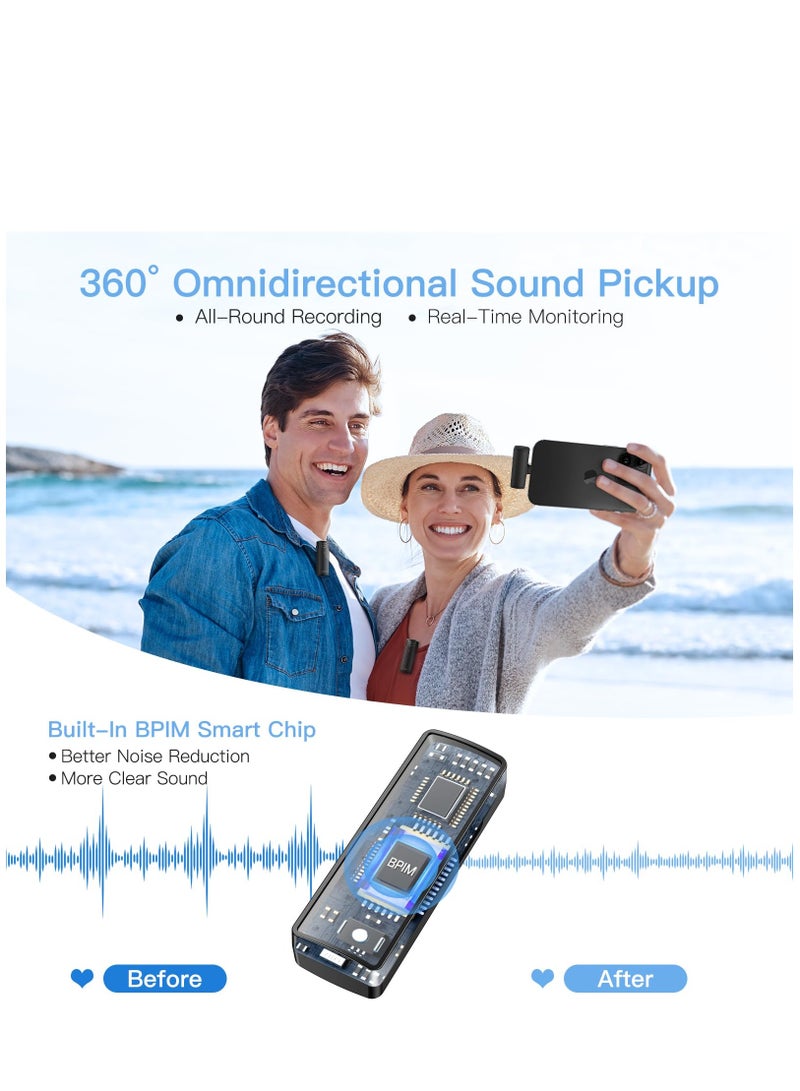 KASTWAVE Microphone for iPhone, Wireless Lavalier Microphone 2pcs iPhone Microphone, Professional Wireless Microphone for iPhone iPad Video Recording, Tiktok, Vlog, Podcast, YouTube - Image 2