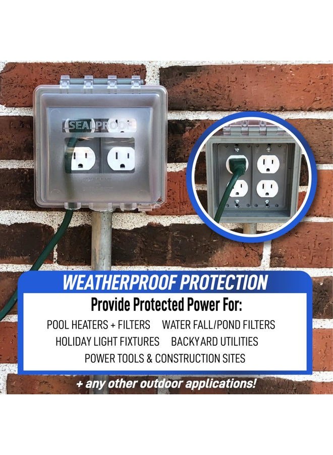 Sealproof 2 Gang Weatherproof Socket Cover | Two Gang Plug and Socket Protector, Lockable, UL Extra Duty Compliant, 45 Configurations - Image 4