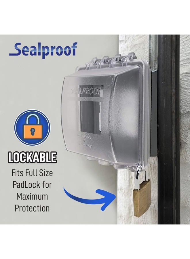 Sealproof 2 Gang Weatherproof Socket Cover | Two Gang Plug and Socket Protector, Lockable, UL Extra Duty Compliant, 45 Configurations - Image 2