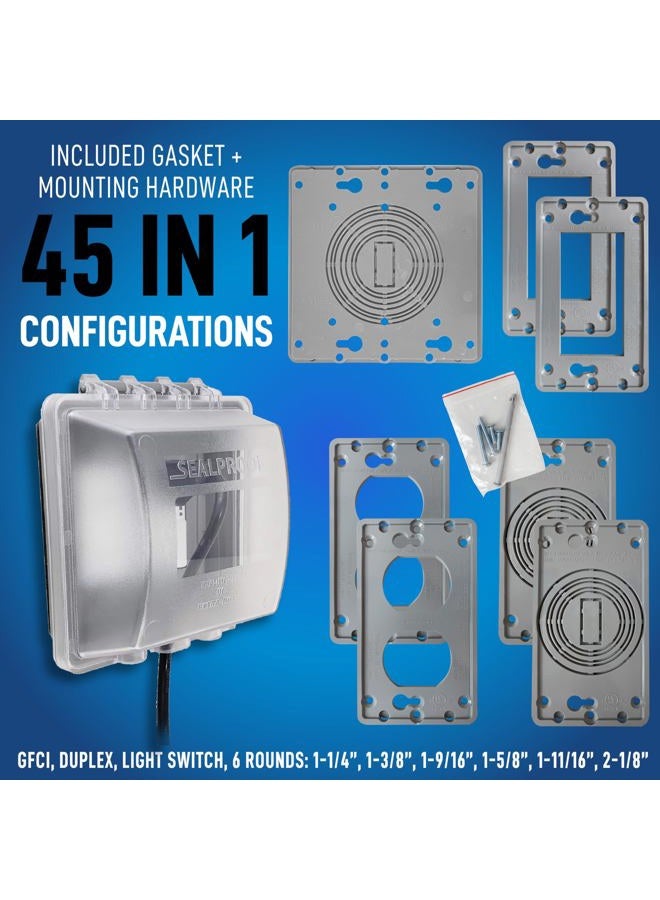 Sealproof 2 Gang Weatherproof Socket Cover | Two Gang Plug and Socket Protector, Lockable, UL Extra Duty Compliant, 45 Configurations - Image 5