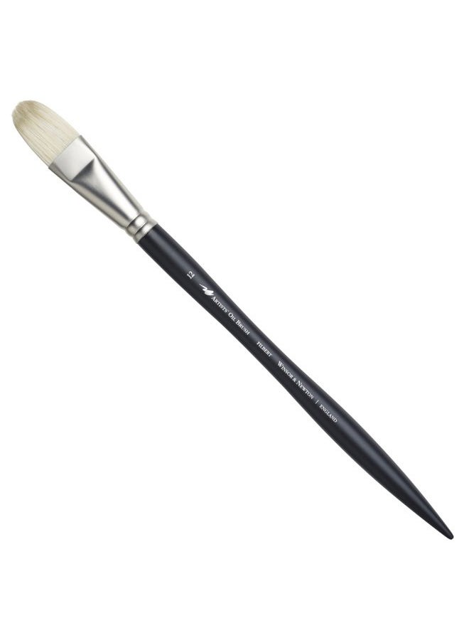 WINSOR & NEWTON Artists' Oil Hog Paint Brush, Long Handle Size 12, Filbert  - Image 1