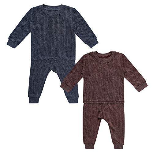 superminis Baby Thermal Top and Pyjama Set - Round Neck, Full Sleeves, Winter Wear Suit for Infants, Girls, Boys (18-24 Months) Pack of 2 - Image 1