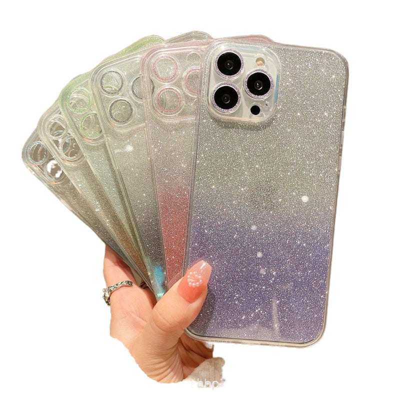 BB غطاء واقي بGlass لـ iPhone 15 / 15 Plus / 15 Pro / 15 Pro Max مع مقاوم للصدمات وحماية من السقوط مع مقاوم للصدمات مع زجاج مقوى باللمعان مع تغليف كامل من TPU متدرج باللون وردي من ما. - Image 4
