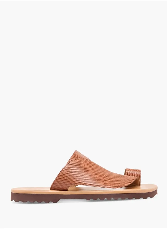 LBL by Shoexpress Men Panelled Slip-On Arabic Sandals with Toe Loop Detail Ramadan Collection