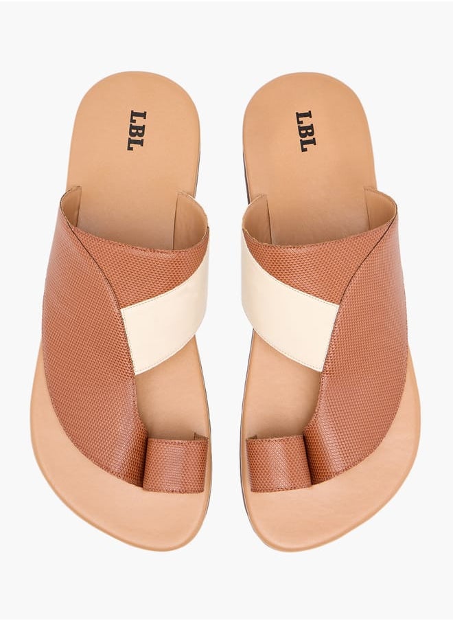LBL by Shoexpress Men Panelled Slip-On Arabic Sandals with Toe Loop Detail  - Image 1