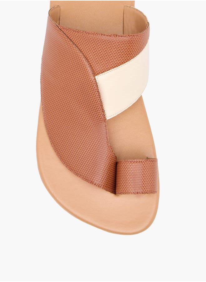 LBL by Shoexpress Men Panelled Slip-On Arabic Sandals with Toe Loop Detail  - Image 3