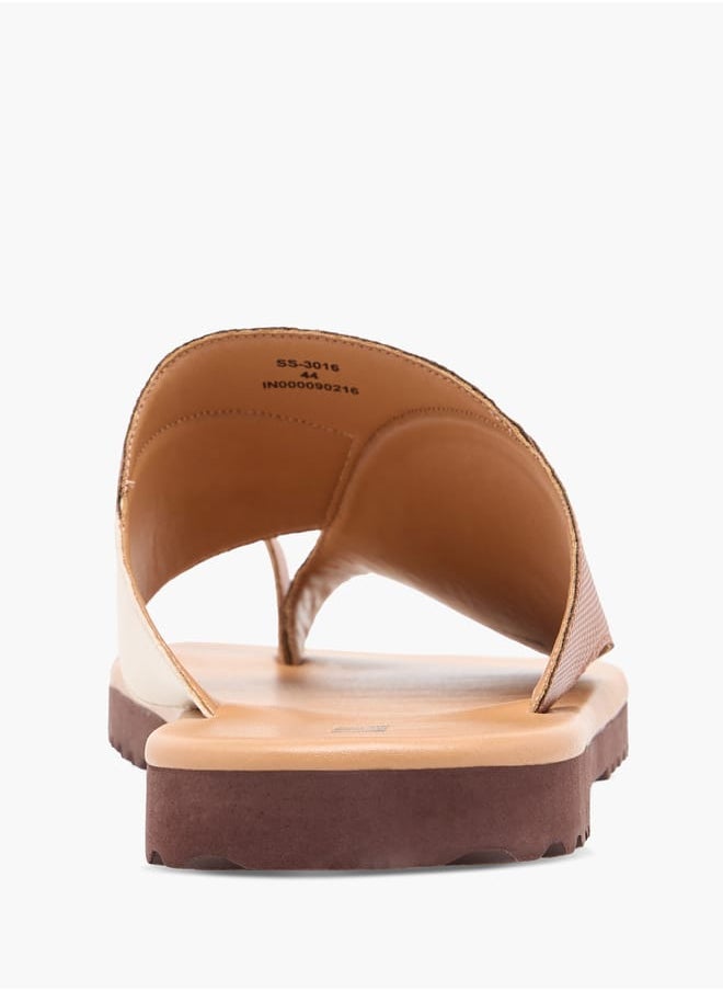 LBL by Shoexpress Men Panelled Slip-On Arabic Sandals with Toe Loop Detail  - Image 4