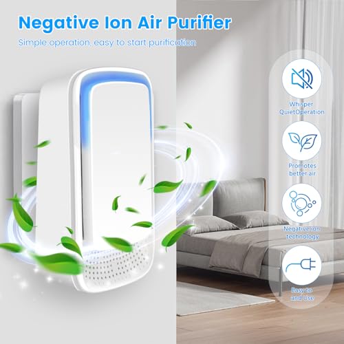 PVACG 4Pack Plug In Air Purifier for Home Mini Ionic Air Purifier for Small Room Quiet Working Air Ionizers for Home,Office, Bedroom,Living Room,Portable Air Freshener for Odor,Pets Smell(4) - Image 2