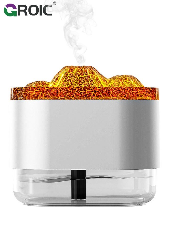 GROIC 300ml Volcano Colorful Humidifier, USB Volcano Mist Air Humidifier Noiseless with Night Light for Families White, Home & Garden, Home Improvement Humidifiers  - Image 1