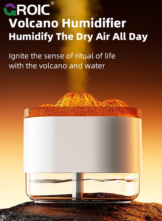 GROIC 300ml Volcano Colorful Humidifier, USB Volcano Mist Air Humidifier Noiseless with Night Light for Families White, Home & Garden, Home Improvement Humidifiers  - Image 2